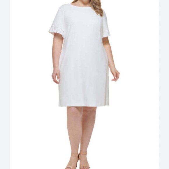 Tommy Hilfiger Dresses & Skirts - NWT Tommy Hilfiger Shift Dress Ivory Ruffle Sleeve